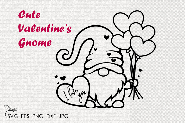 Cute Valentines Gnome svg