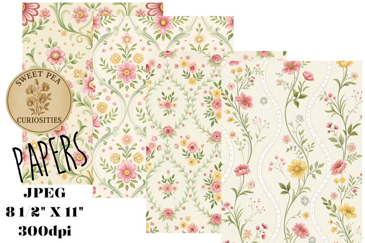 Flowers, Paper, Shabby Chic, Papers, Junk Journal