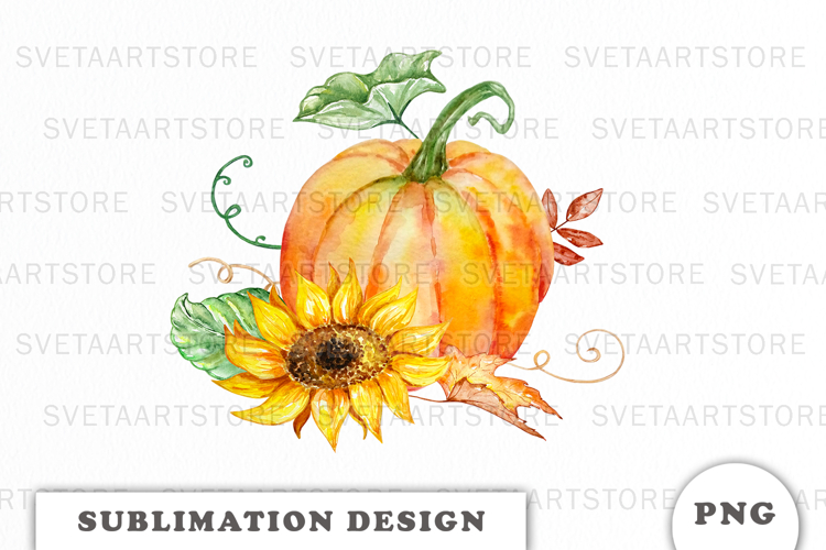 Watercolor Autumn Pumpkins png