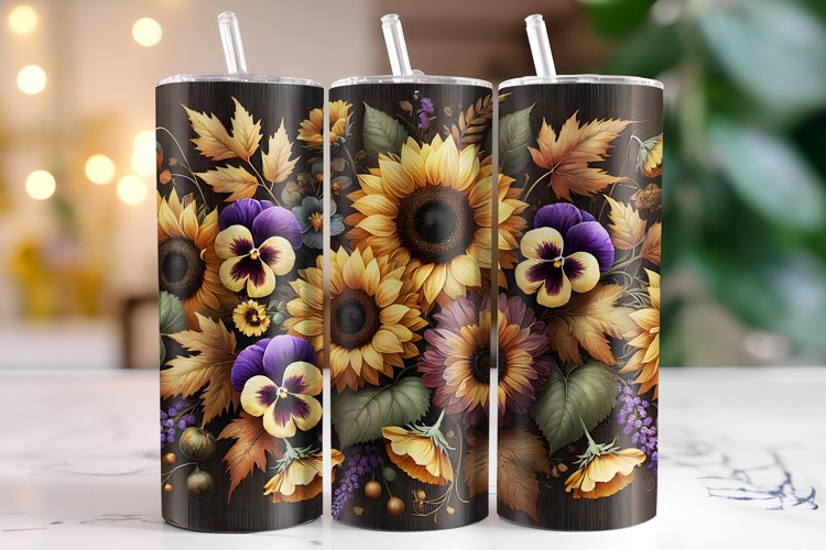 Sunflowers Tumbler Wrap | Sublimation example image 1