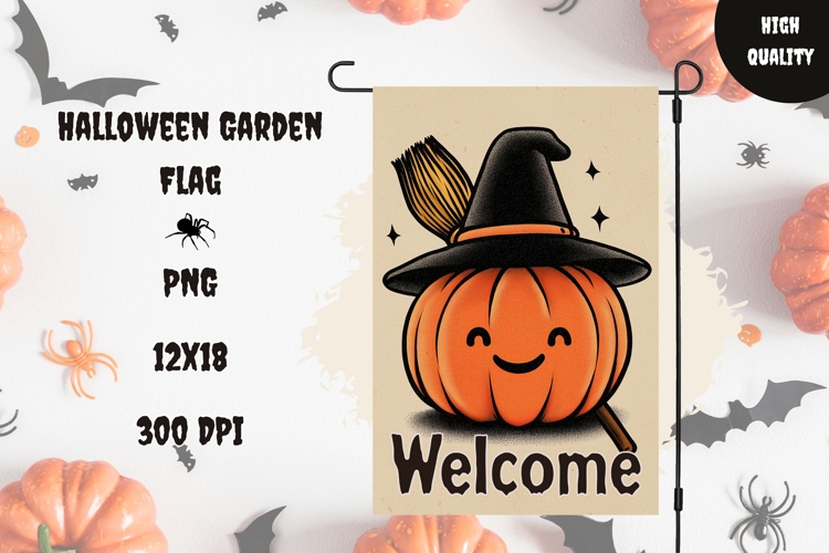 Spooky Halloween Garden Flag, Welcome Garden Flag Print