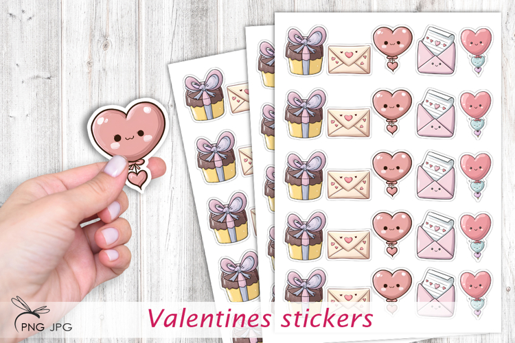 Valentines stickers- 5 Variations