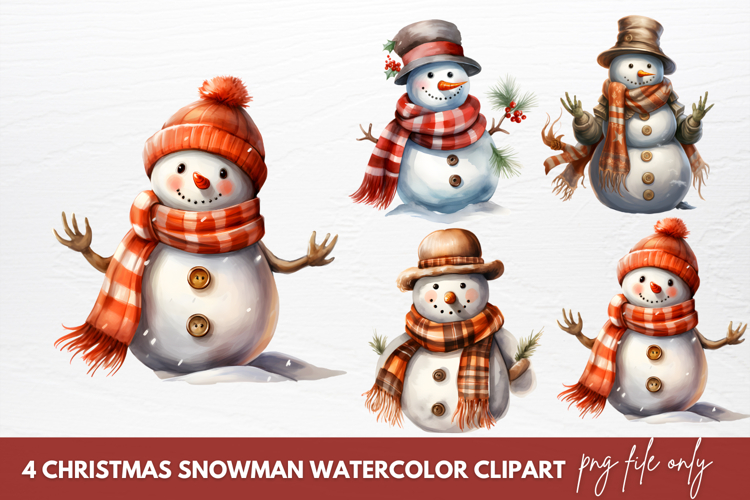 Christmas Snowman Clipart Image 24