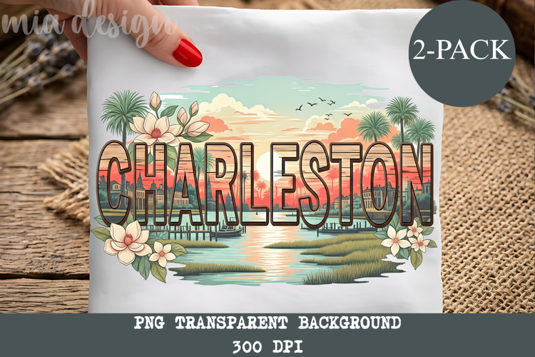 Charleston SC PNG, Vintage Rainbow Row Southern Sublimation