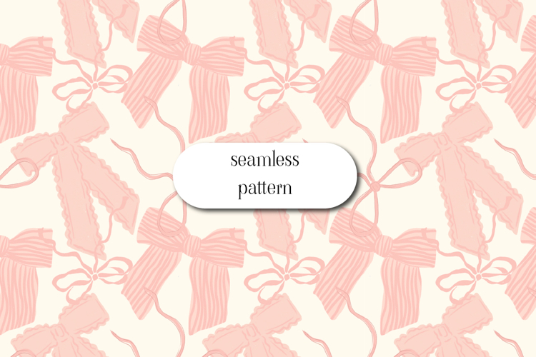 Pink Coquette Bow Seamless Pattern Digital Paper example image 1