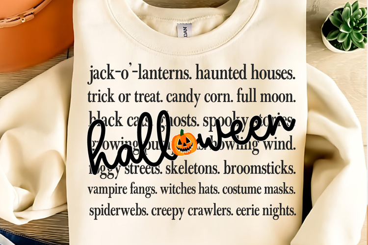 Halloween Words PNG SVG, Spooky Season SVG, Halloween SVG