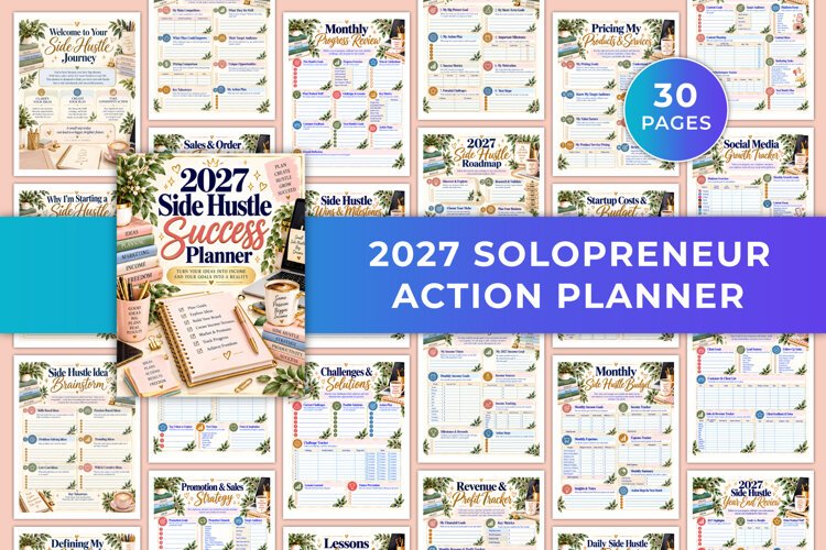 2027 Solopreneur Action Planner Kdp interiors example image 1