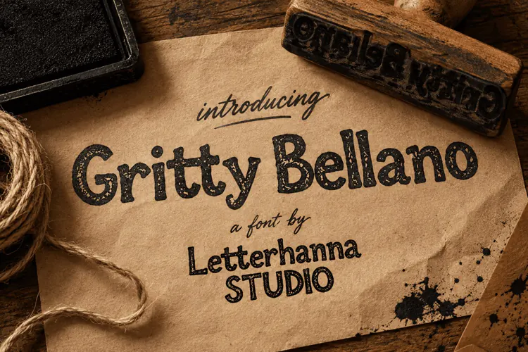 Gritty Bellano Farmhouse Font for Signs, Labels & Merch
