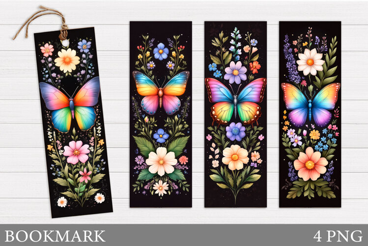 Butterflies Bookmark Design. Butterfly Bookmark Sublimation example image 1