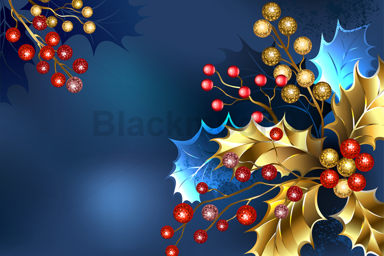Bouquet with golden holly