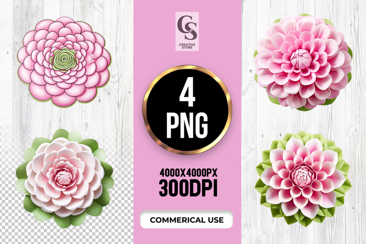 Pink flower clipart Image 3