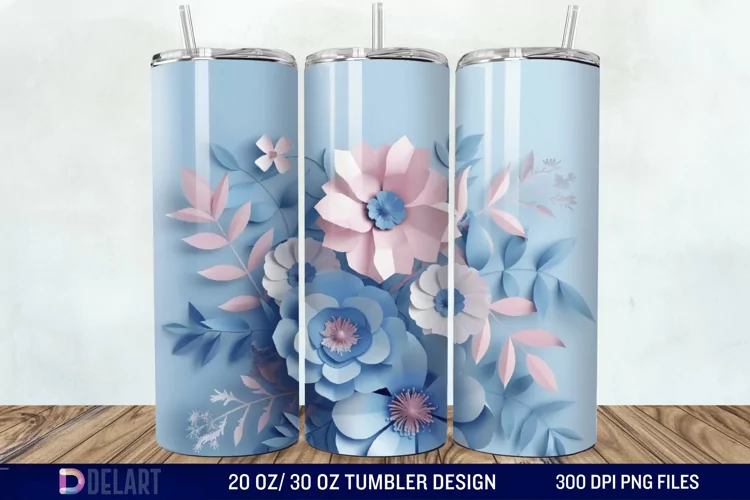 3D Floral Tumbler Wrap