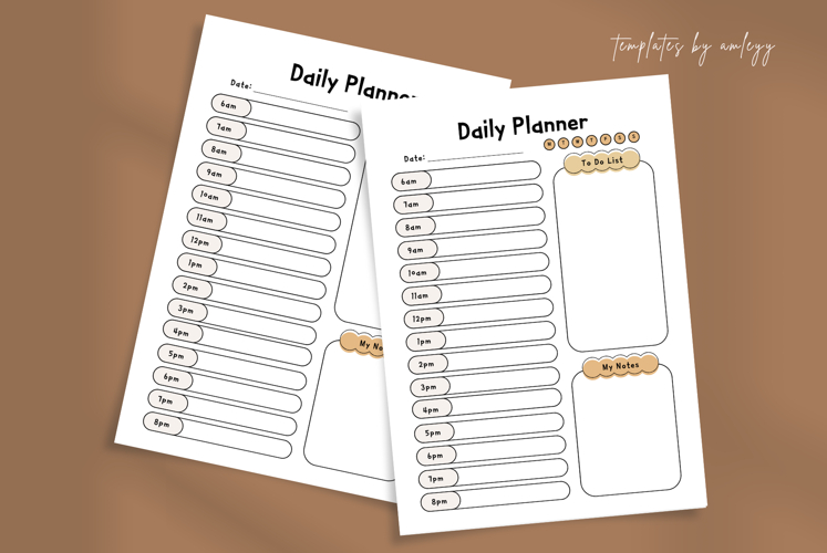 Pastel Cute Daily Planner Template | Editable Canva Planner
