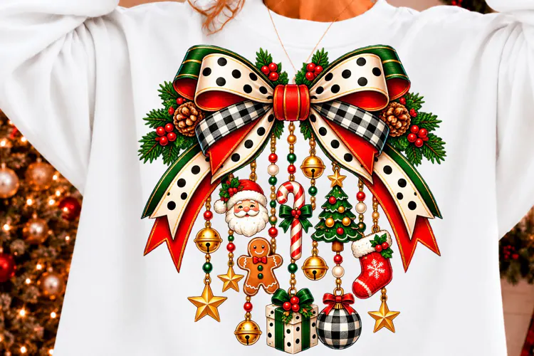 Christmas Bow Ornament Shirt Design