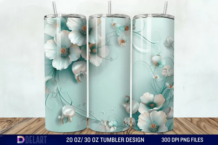 3D Floral Tumbler Wrap