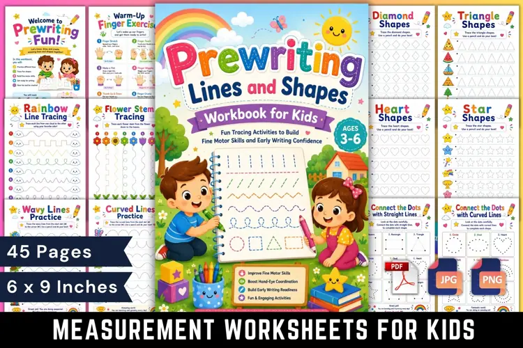 Prewriting Lines and Shapes Workbook for Kids