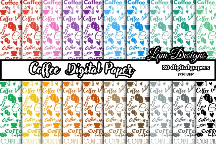 coffee digital papers, Coffee pattern, Coffee background