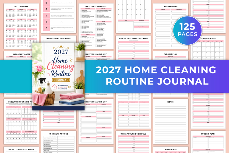 2027 Home Cleaning Routine Journal | Cleaning Planner & Home