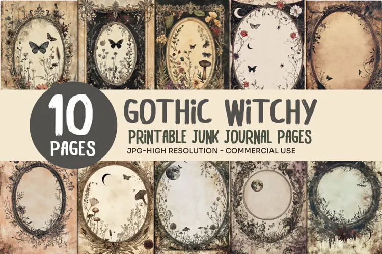 Gothic Butterfly Junk Journal Pages
