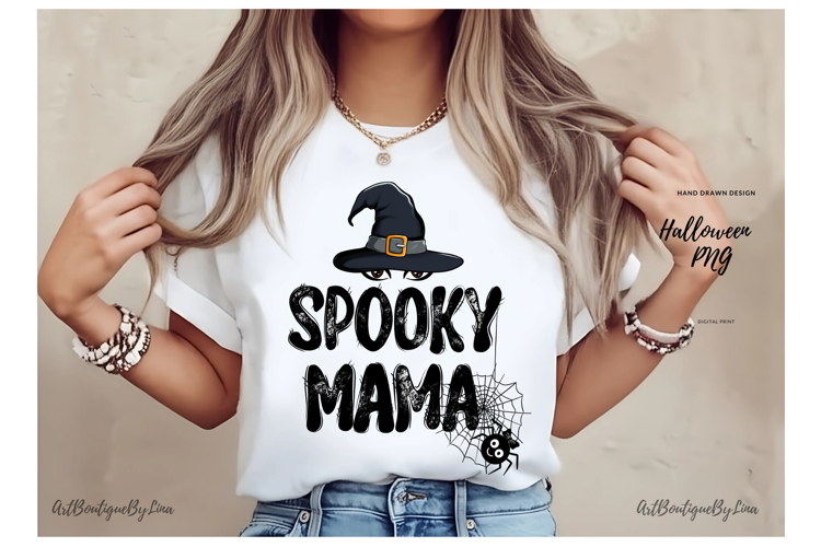 Spooky Mama Halloween T-Shirt Design PNG