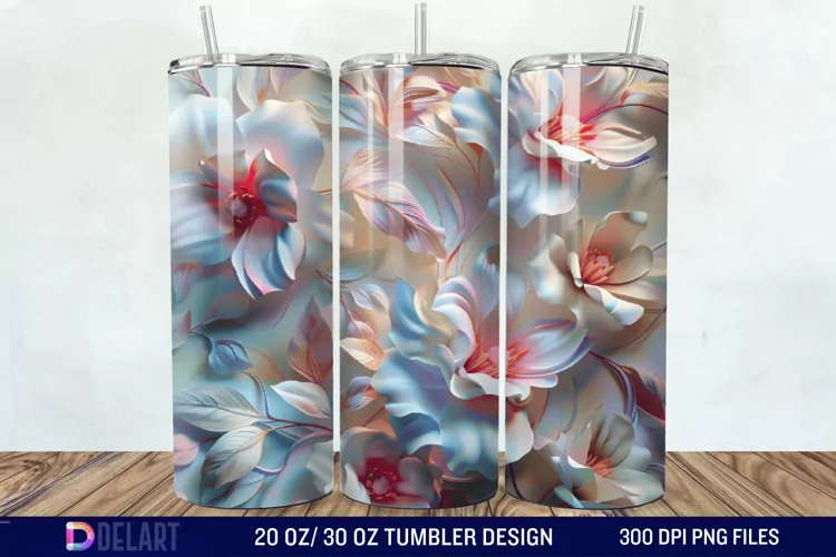 3D Floral Tumbler Wrap