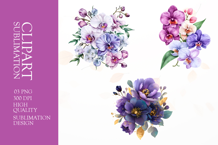 Lilac Blossom Watercolor Clipart Sublimation PNG