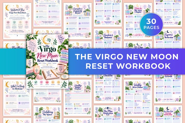 The Virgo New Moon Reset Workbook Kdp interiors example image 1