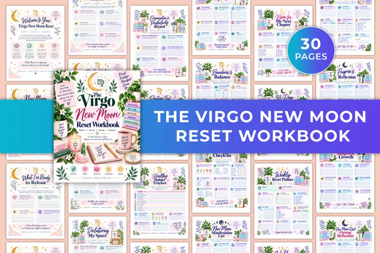 The Virgo New Moon Reset Workbook Kdp interiors