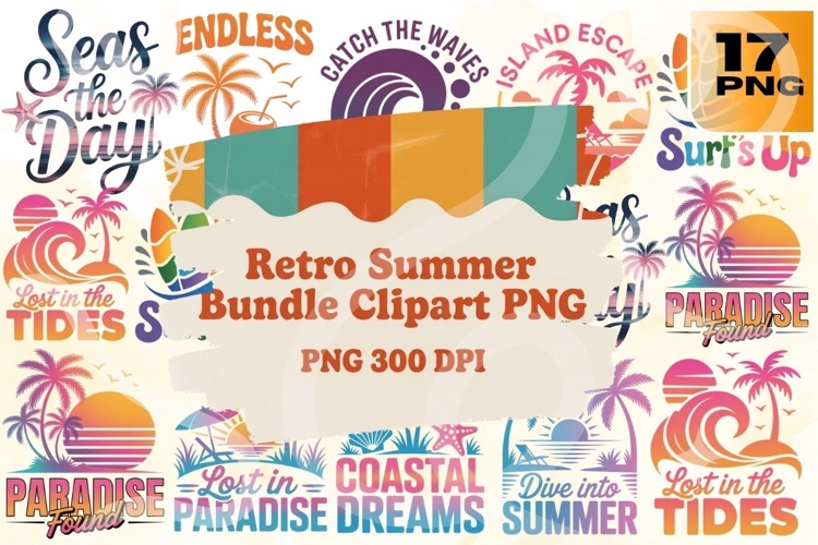 Retro Summer PNG Bundle 17 example image 1