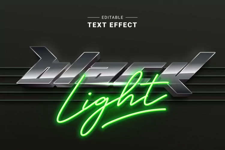 Editable Text Effect for Illustrator. Vector Graphic styles