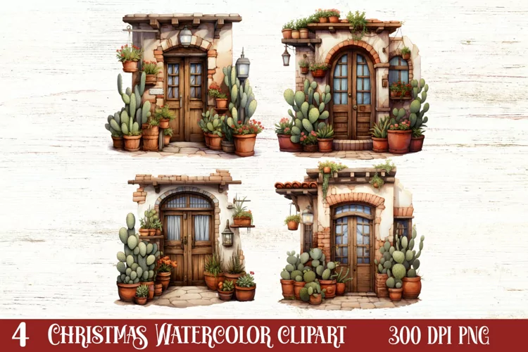 Watercolor Christmas Deer Head Clipart Sublimation