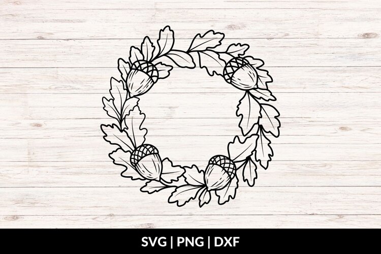 Acorn Wreath SVG, Fall Wreath Clipart example image 1