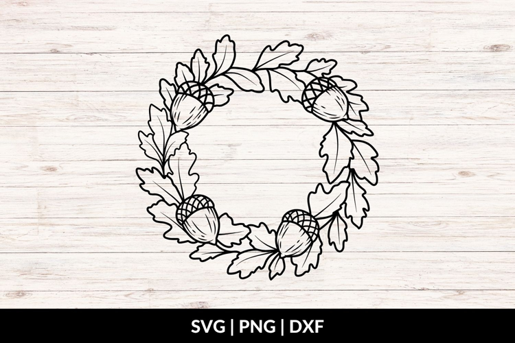 Acorn Wreath SVG, Fall Wreath Clipart