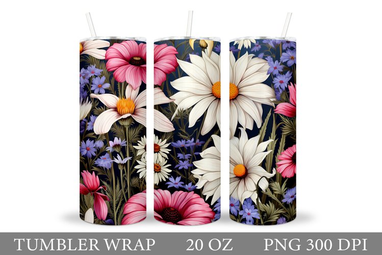 Flowers Tumbler Design. Sublimation Tumbler Flowers