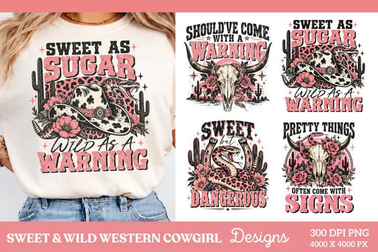 Sweet as Sugar Wild Western Cowgirl PNG, Pink Western Snake
