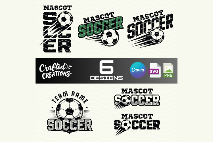 Soccer Team SVG PNG Bundle, Custom Mascot Canva Template