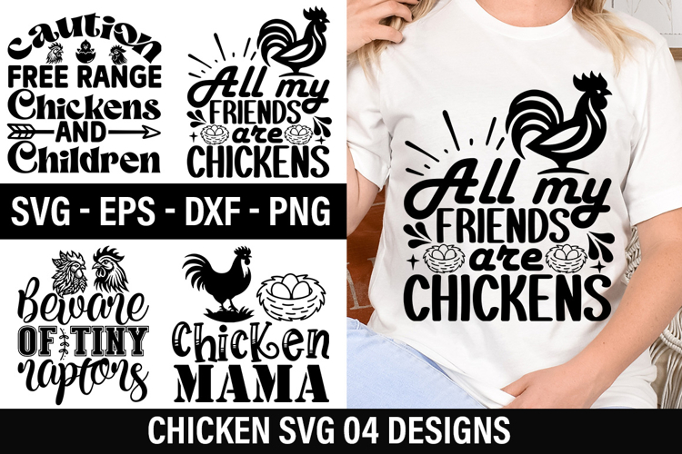 Chicken SVG Design - Caution free range chickens and childr