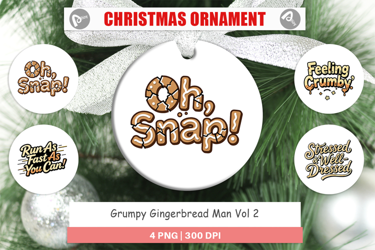 Grumpy Gingerbread Man Ornament