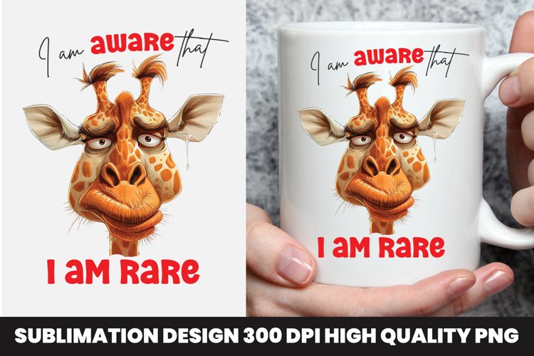 Giraffe Sarcastic mug Design example image 1