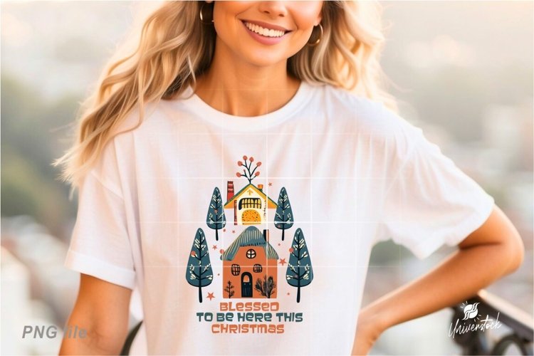 Blessed To Be Here This Christmas PNG Sublimation example image 1