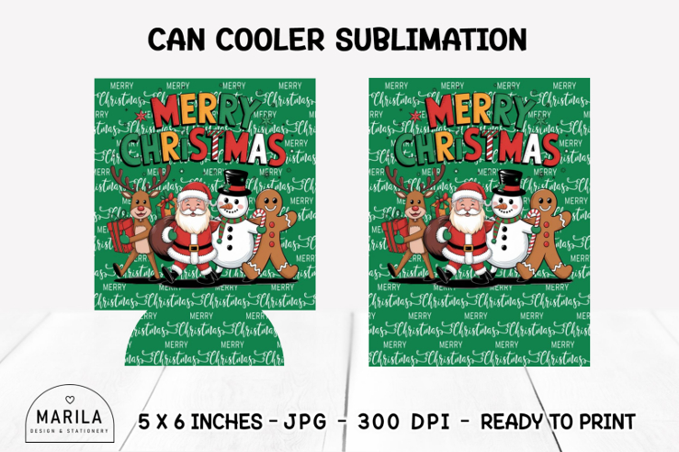 Merry christmas Can Cooler Wrap Sublimation #5