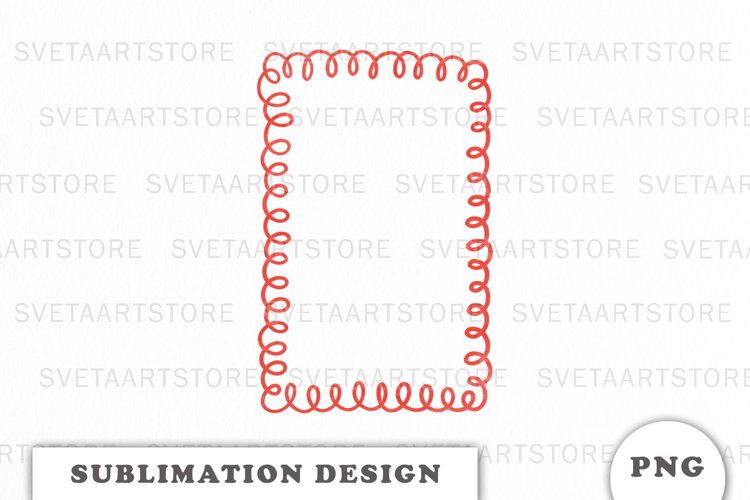 Red Christmas Doodle Frame png