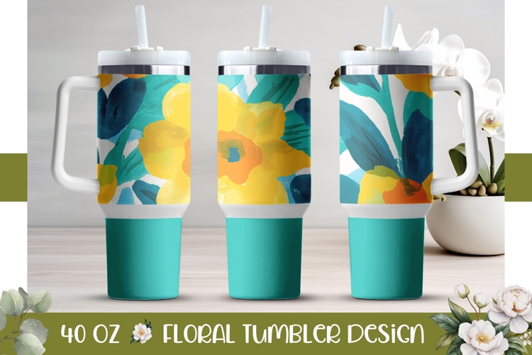 Narcissus Tumbler Wrap, Art Flowers 40 Oz Tumbler PNG