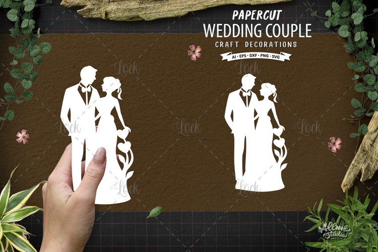 Wedding Couple Silhouette Papercraft