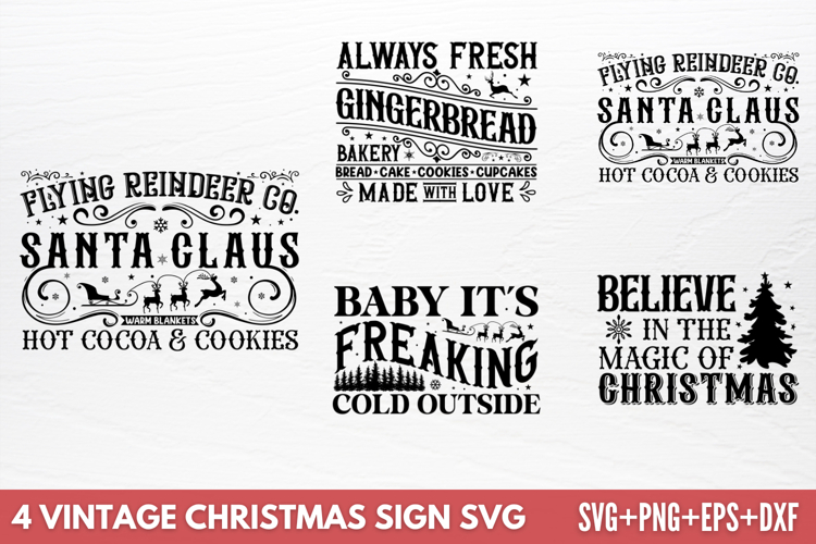 Vintage Christmas Sign SVG