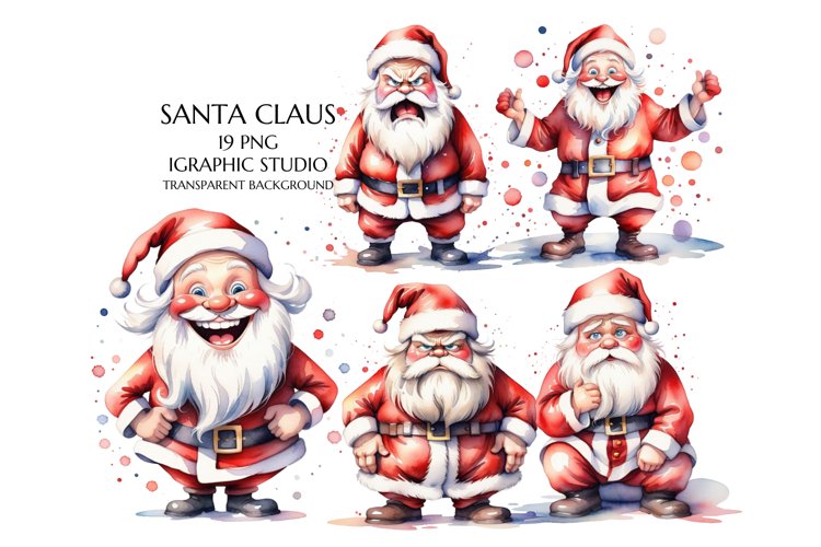 Funny Santa Claus Clipart, Christmas Clipart