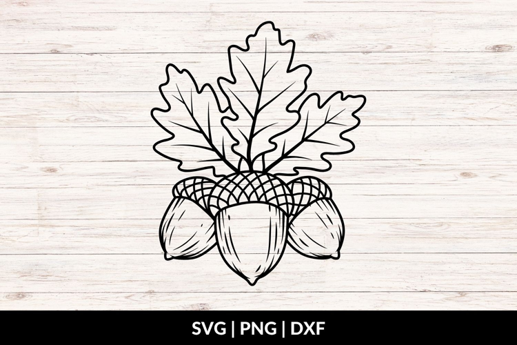 Acorns and Leaves SVG, Fall Clipart