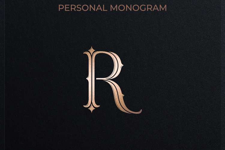 R Monogram Logo, Elegant Initial Monogram