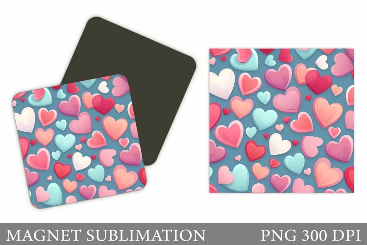 Valentines Hearts Magnet. Hearts Magnet Sublimation