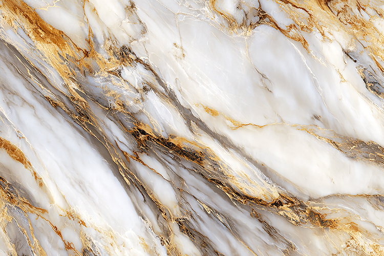 A close-up view of a beautiful marble texture with golden
